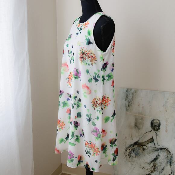 CALVIN KLEIN Floral watercolor Mini dress size 8 M - Picture 5 of 9